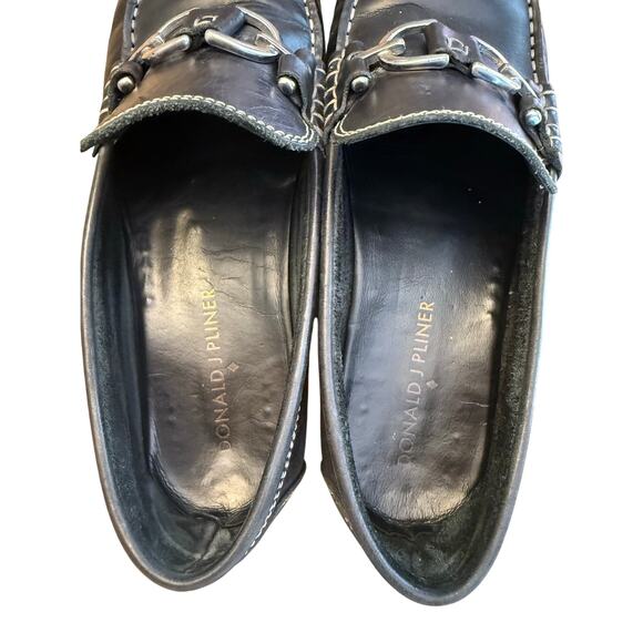 Donald J Pliner Bit Buckle Leather Loafers Men’s 11.5 Black Dress Driving Shoes main image 7